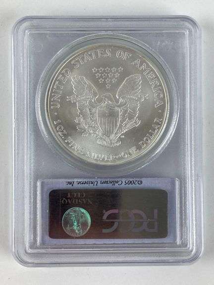 2005 ﻿First Strike PCGS Graded MS 69 US Mint American Silver Eagle 1 oz Fine Silver Dollar