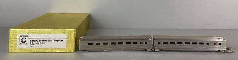 Oriental Limited Brass HO Scale CB and Q Nebraska Zephyr Passenger 2-Car