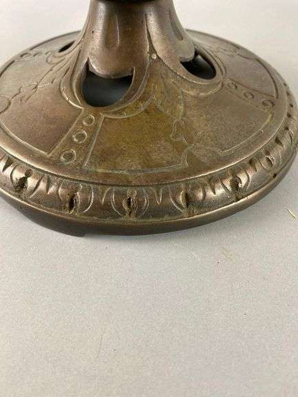 Arts and craft fish and flower motif pedestal base