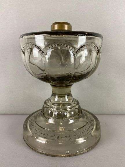 Antique EAPG Presses Glass Oil Lamp