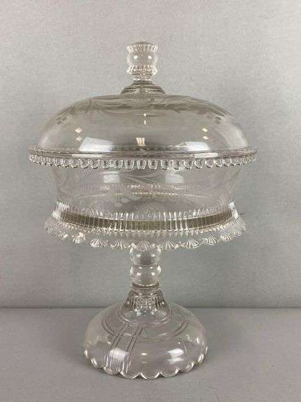 Antique EAPG Covered Compote