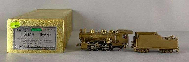 NWSL Brass HO Scale USRA 0-6-0 Locomotive and Tender