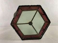 Antique Mission Frosted and Purple Glass Hanging Light Fixture