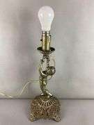 Antique Cast Iron Cherub Table Lamp