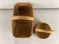 Group of 2 Hand Woven Baskets