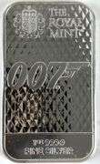 The Royal Mint 007 Diamonds Are Forever 1 oz .999 Fine Silver Ingot/ Bar