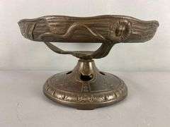 Arts and craft fish and flower motif pedestal base