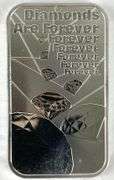 The Royal Mint 007 Diamonds Are Forever 1 oz .999 Fine Silver Ingot/ Bar
