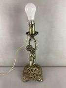 Antique Cast Iron Cherub Table Lamp
