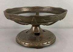 Arts and craft fish and flower motif pedestal base