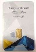 Money Metal 1 Gram .9999 Fine Gold Bar in Assay