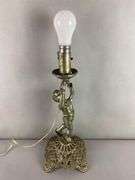 Antique Cast Iron Cherub Table Lamp