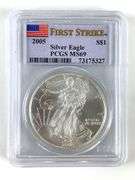 2005 ﻿First Strike PCGS Graded MS 69 US Mint American Silver Eagle 1 oz Fine Silver Dollar