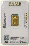 Pamp Suisse 2.5 Gram .9999 Fine Gold Bar in Assay Fortuna Lady
