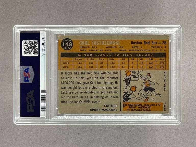 1960 Topps Carl Yastrzemski Rookie Star #148 PSA 2