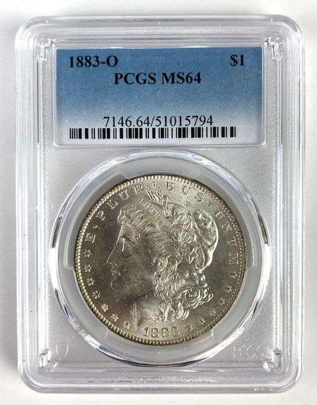 PCGS Graded 1883-O US $1 Morgan Silver Dollar MS64