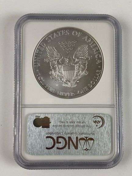 NGC Graded 2008 W US $1 Silver Eagle Silver Dollar MS70