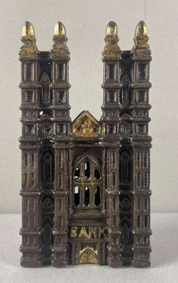 Antique Westminster Abbey Cast Iron Bank