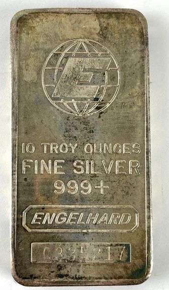 Engelhard 10 oz .999 Fine Silver Ingot/ Bar
