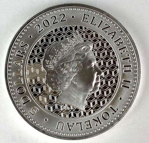 2022 Tokelau $5 Bull and Bear 1 oz .999 Fine Silver Coin
