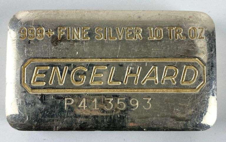 Engelhard 10 oz .999 Fine Silver Ingot/ Bar