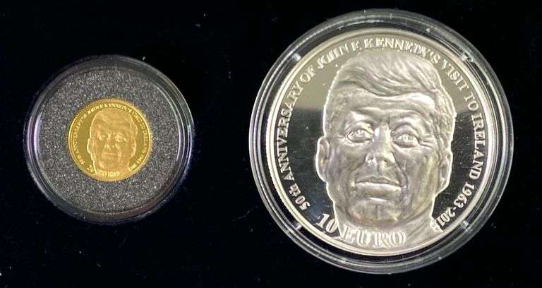 2013 Central Bank of Ireland John F. Kennedy Two-Coin Gold Silver Proof Set