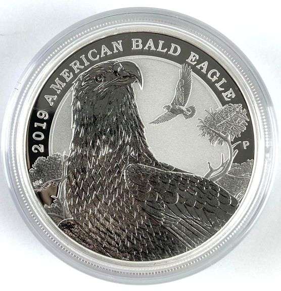 2019 Tuvalu $2 American Bald Eagle with Pig Privy 2 oz .999 Silver Coin
