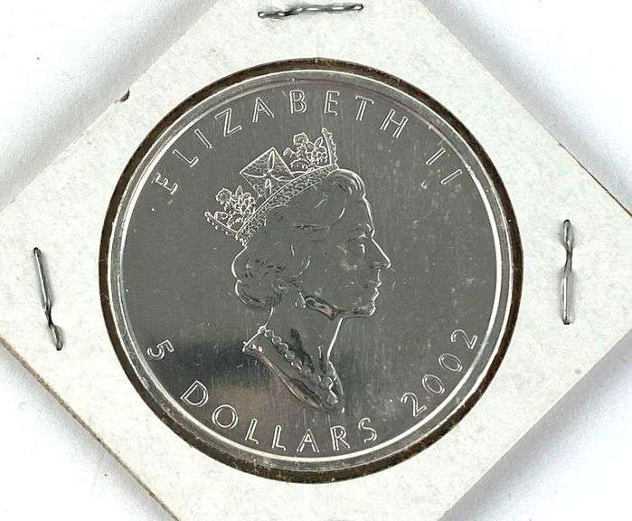 2002 Canada $5 Maple Leaf 1 oz .9999 Fine Silver Coin