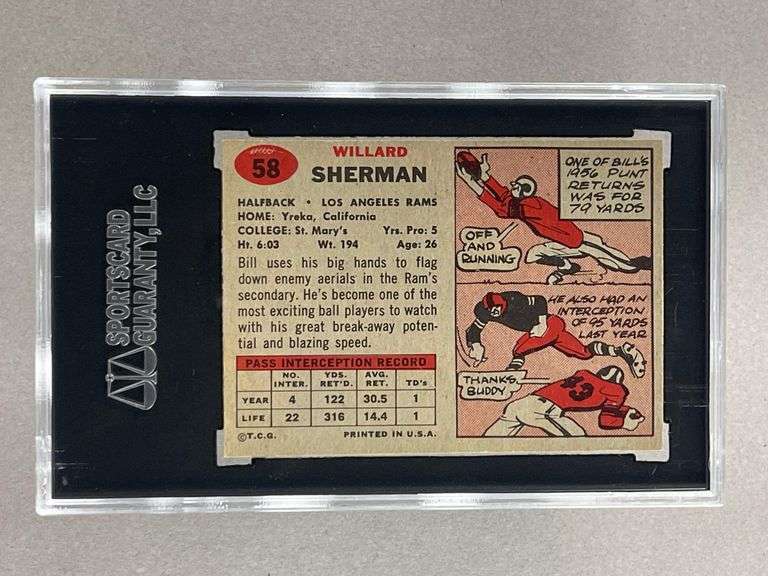 1957 Topps Willard Sherman #58 SGC 7.5