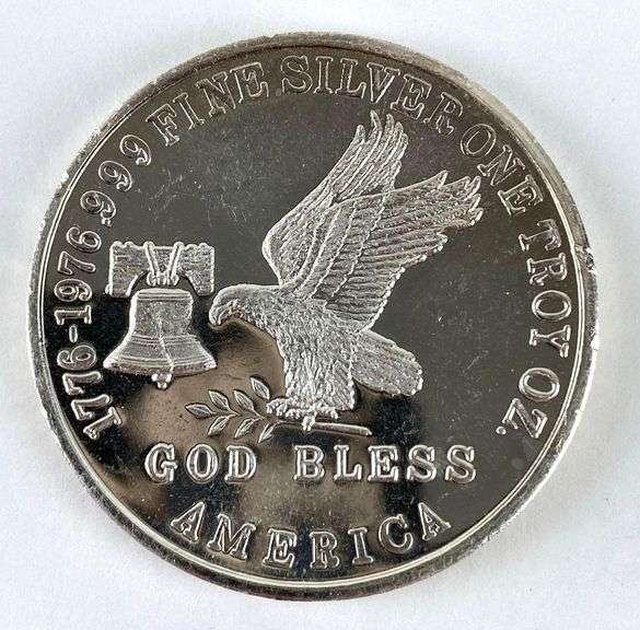 Vintage 1976 Tri State Refining God Bless America 1 oz .999 Fine Silver Round