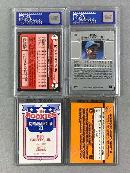 1989 Topps Traded Ken Griffey Jr #41T PSA 9 Rookie + 3 Other Ken Griffey Cards