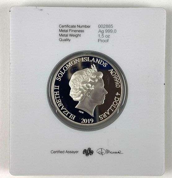 2019 Solomon Islands Liberty $4 1.5 oz .999 Silver Coin