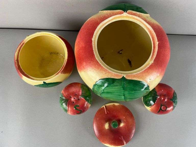 Group of Hull Pottery Blushing Apple Ceramic Items