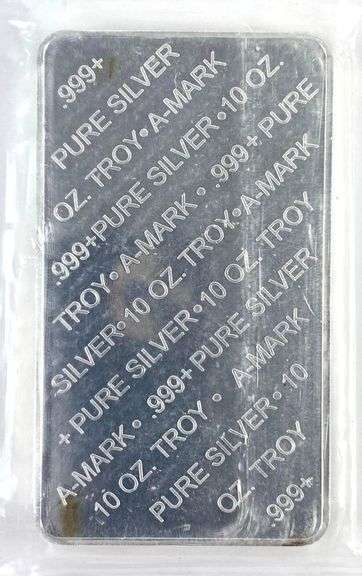 A-Mark 10 oz .999 Fine Silver Ingot/ Bar