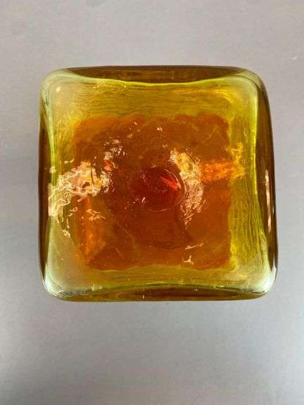 Blenko Amberina Textured Glass Decanter