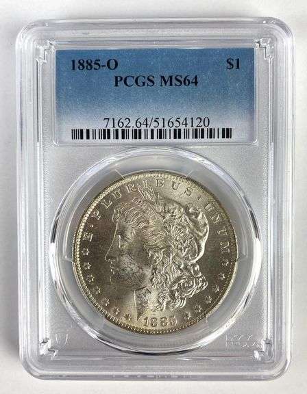 PCGS Graded 1885-O US $1 Morgan Silver Dollar MS64