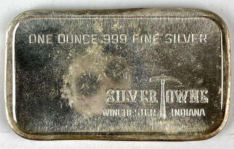 1973 Silvertowne Peace 1 oz .999 Fine Silver Ingot/ Bar