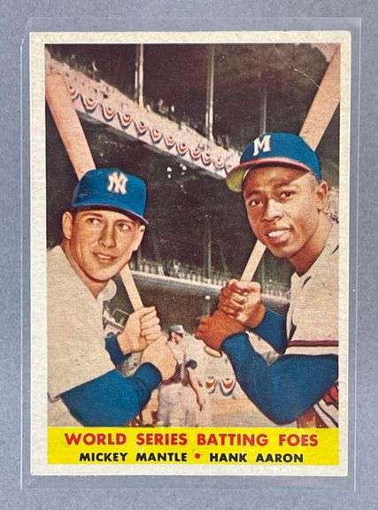 1958 Topps Mickey Mantle/ Hank Aaron World Series Batting Foes #418