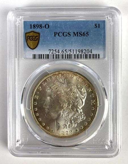 PCGS Graded 1898-O US $1 Morgan Silver Dollar MS65