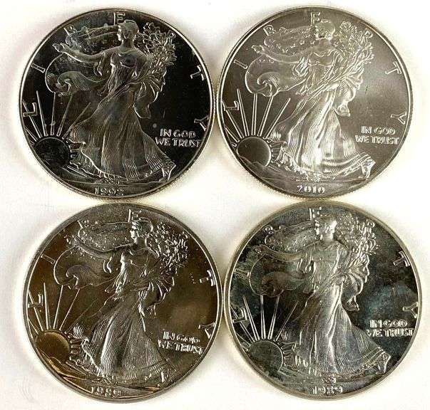 Group of 4 American Silver Eagles