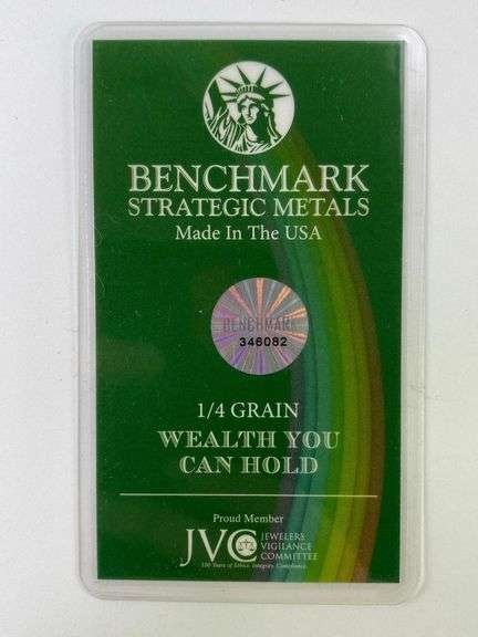 Benchmark Strategic Metals Lucky Gold 1/4 Grain .999 Fine Gold Ingot