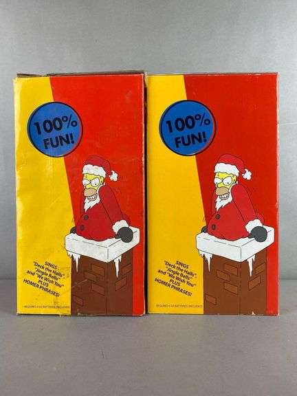 Group of 2 Talking And Dancing Homer Simpson Santas