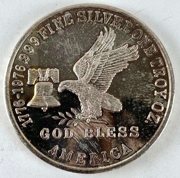 Vintage 1976 Tri State Refining God Bless America 1 oz .999 Fine Silver Round