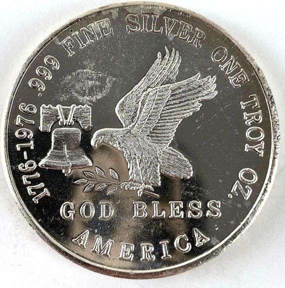 Vintage 1976 Tri State Refining God Bless America 1 oz .999 Fine Silver Round