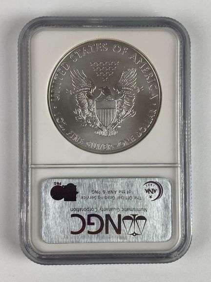 NGC Graded 2008 US $1 Silver Eagle 1oz Fine Silver Dollar MS69