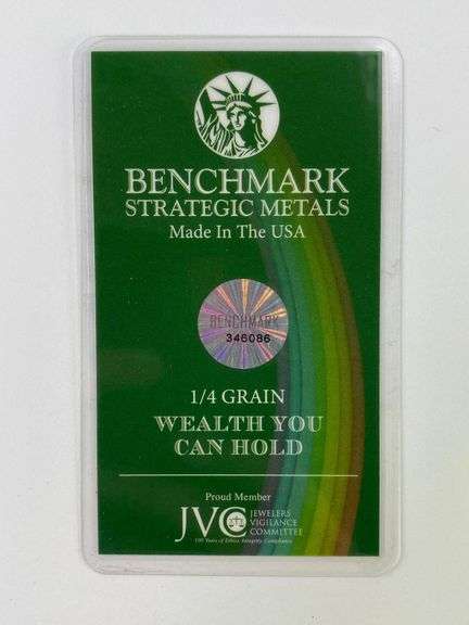Benchmark Strategic Metals Lucky Gold 1/4 Grain .999 Fine Gold Ingot