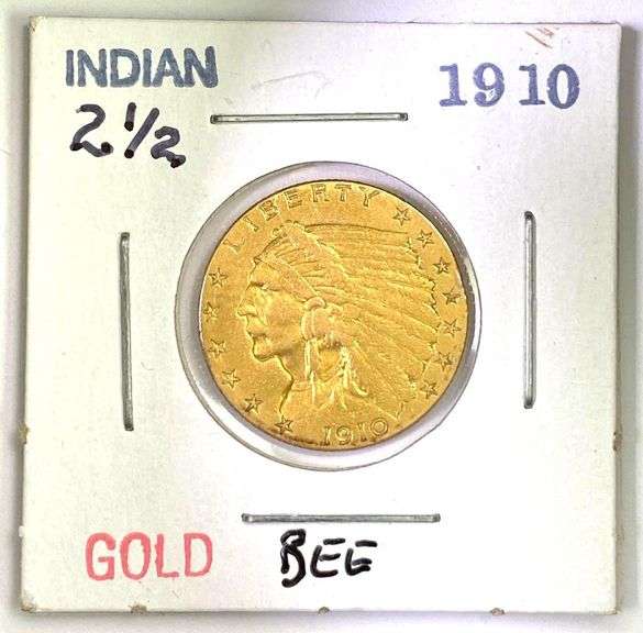 1910 $2.50 Indian Head Gold Coin