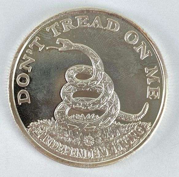 Boston Tea Party Dont Tread On Me 1 oz .999 Fine Silver Round