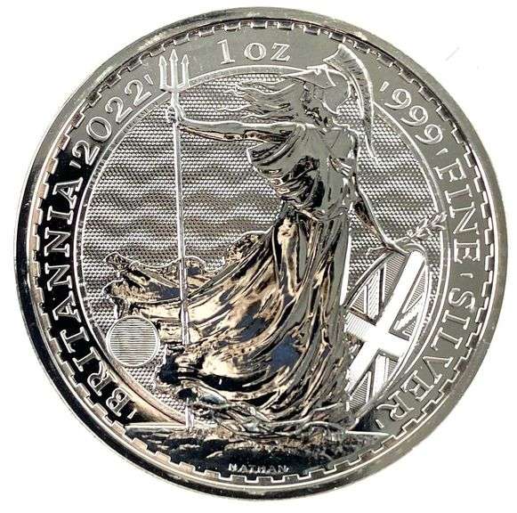 2022 Great Britain 2 Pound Britannia 1 oz .999 Fine Silver Coin