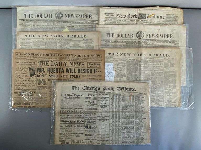 Group of 1840s - 1910s Assorted Newspapers